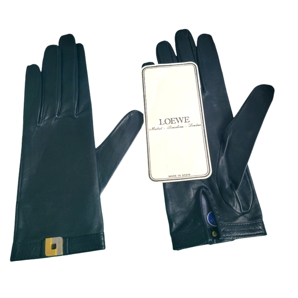 Women's LOEWE Black Leather W/interlocking LL logo Size 7.5 - Picture 4 of 8